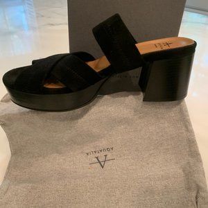 New With Tags ~ Aquatalia black suede sandals 7.5M